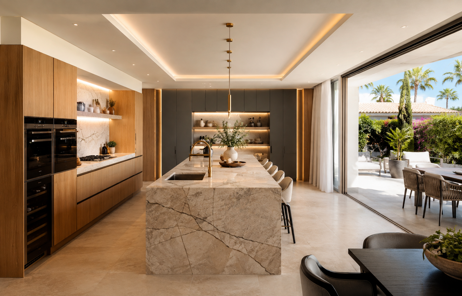Salón mediterráneo terminado tras la reforma